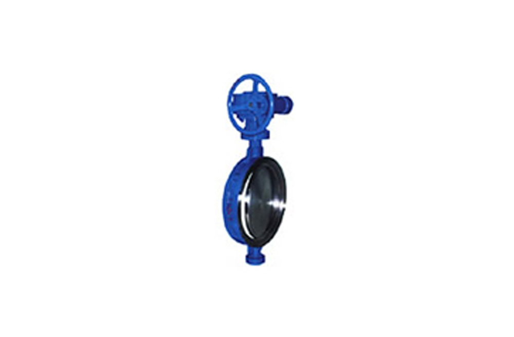 Worm drive wafer type hard seal butterfly valve